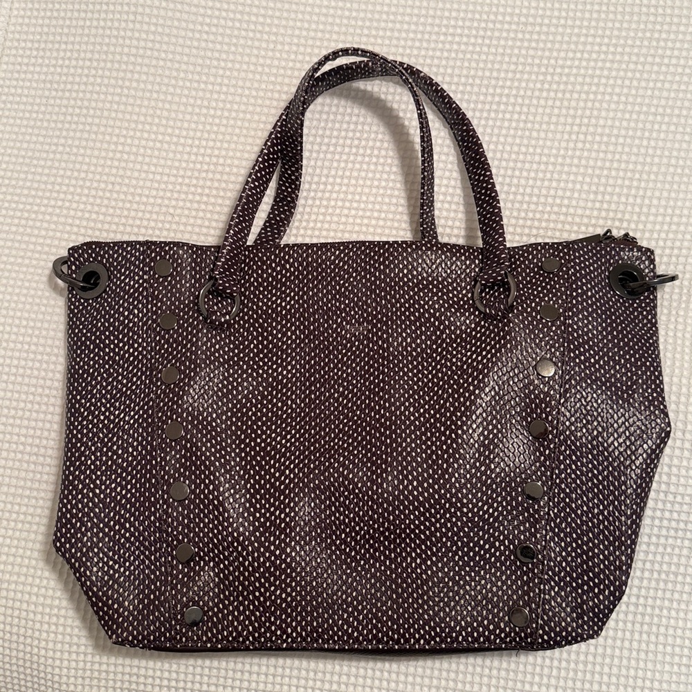 Hammitt Black and White Dotted Satchel